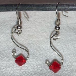 Red Beaded Earrings